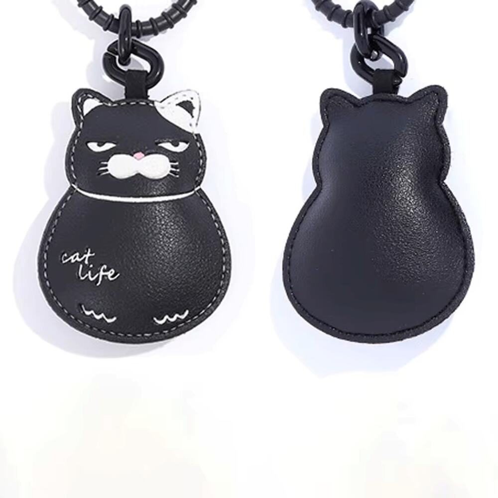 Cartoon Kawaii Cat Black Vegan Leather Bag Charm Luxury Handbag Accessory Gift